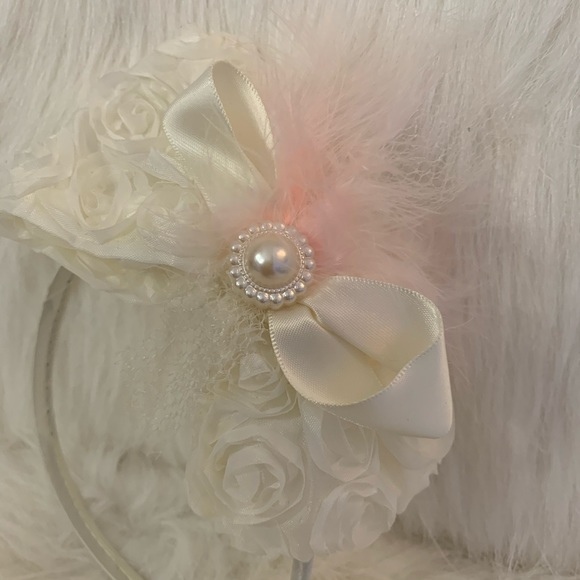 SALE! Pink Lace Petti-Romper & Headband - Picture 9 of 10